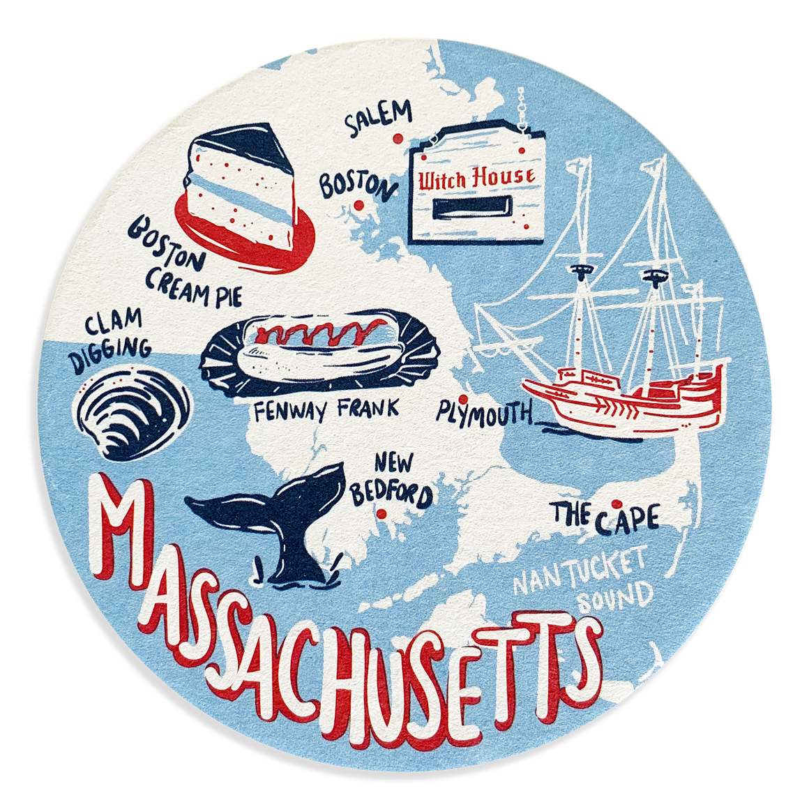 Massachusetts Coaster Set