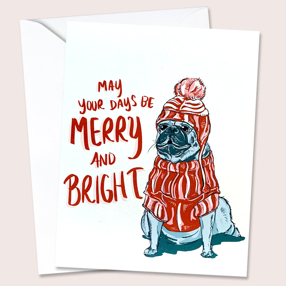 Bulldog Christmas Card