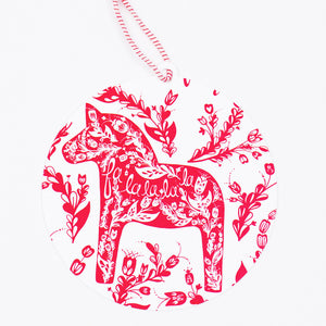 Dala Horse Ornament Christmas Card