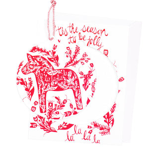 Dala Horse Ornament Christmas Card