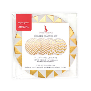 Golden Pattern Coaster Set