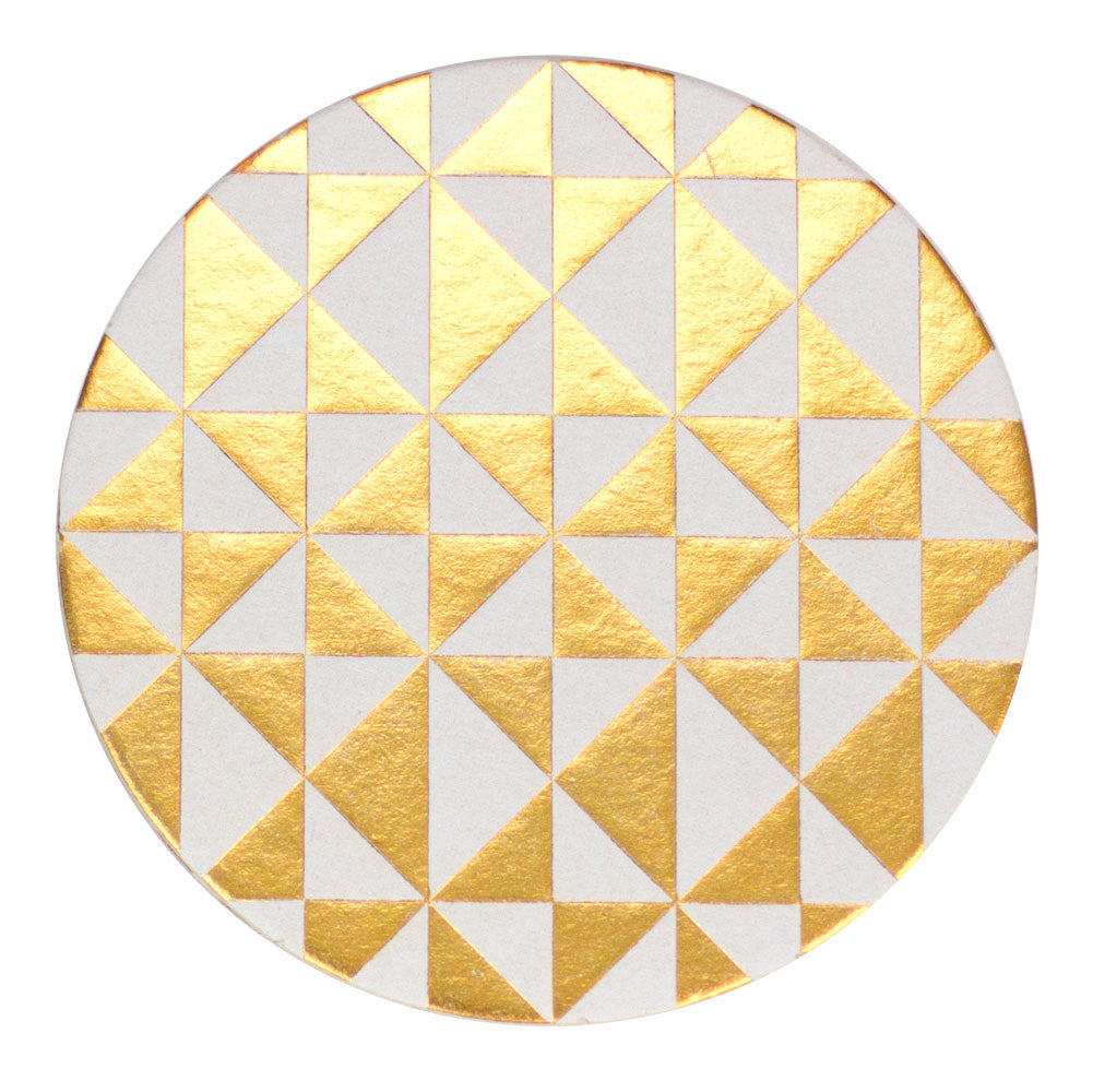 Golden Geometric Foil Coaster Set