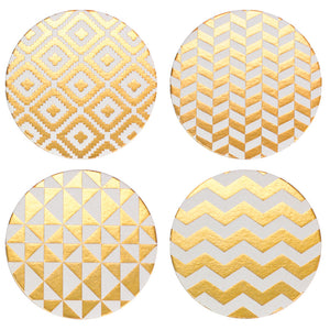 Golden Pattern Coaster Set