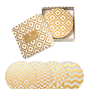 Golden Pattern Coaster Gift Set