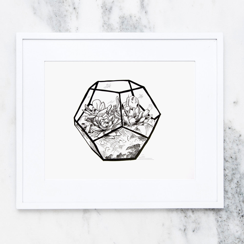 Polyhedron Terrarium Art Print